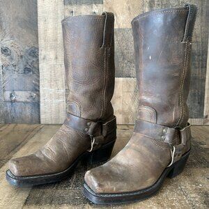 Frye 700 Buckle Harness Square Toe Boots Womens 6.5 M